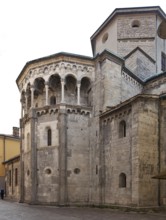 Italy Como Church of San Fedele 12th century East apse with dwarf gallery and octagonal cupola from