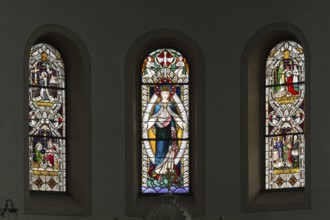 Art Nouveau window in choir (1911), St., Sankt, Saint