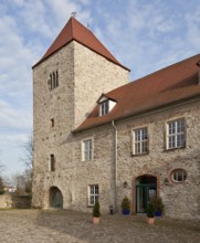 Wanzleben near Magdeburg, castle, former gate tower courtyard side, built in the early 13th