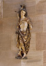 Nuremberg, Protestant parish church of St Jokob. Figure of St Sebastian around 1480, St, Saint,