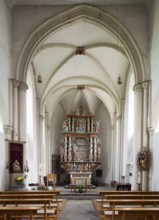 Interior facing east, altar from 1667, St., Sankt, Saint