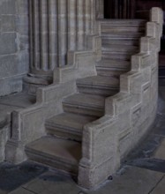 Consecrated in 1077, staircase in the ambulatory, fluted column, St., Sankt, Saint