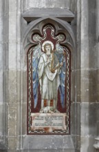 Opus sectile mosaic angel with harp in the north aisle (1913) Glass and mother-of-pearl, St., St.,