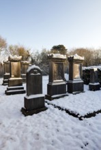 Kornelimünster, Jewish cemetery near the hilltop church of St Stephen in winter