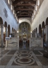 Rome, Roma, Santa Maria in Cosmedin, view to the east with choir screen, Schola Cantorum