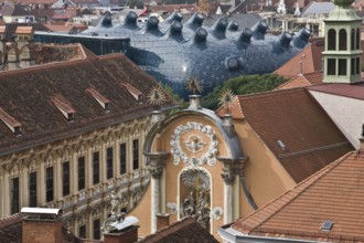 View from the castle staircase to the Kunsthaus