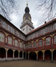 WolfenbŸttel ducal castle 78956 Eastern corner of the courtyard with wooden arcades and castle