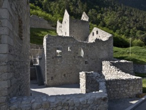 Italy S-Tyrol Mühlbacher Klause south front v SE detail. The hermitage is located a few kilometres