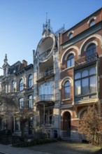 Antwerp, Art Nouveau houses in the Cogels Osylei, in front Quinten Matsys House, built around 1904