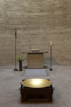 Built in 2000 by Peter Sassenroth and Rudolf Reitermann, rammed earth work: Martin Rauch, interior