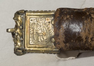 Belt of St Liudger, silver buckle with Mary on the crescent moon