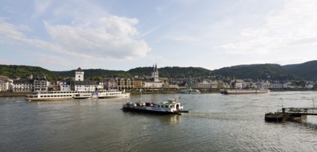 View over the Rhine with ferry