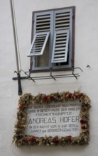 Italy S-Tyrol Neumarkt Laubengasse Andreas Hofer House Memorial plaque. Andreas Hofer (* 22