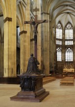 View to the east with funerary monument to Cardinal Phillip Wilhelm von Bayern (+1598) by Hans