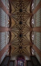 Former Cistercian church, central nave vault, western part, organ and west window cut at the