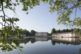 Castle park, view over the castle pond to the castle