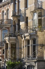 Brussels, Bruxelles, Art Nouveau house on Avenue General de Gaulle, Maison Flagey, façade with