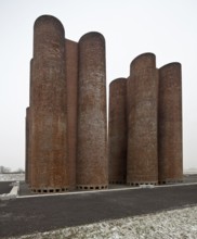 Biotowers for dephenolisation (treatment of process wastewater), 1950s, height 22m