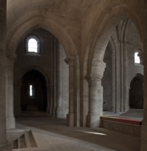 Cistercian monastery founded in 1144, church built 1175-1220, view from the north aisle to the