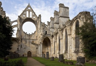 Cistercian church consecrated in 1227, interior with west gable and remains of the north aisle, St