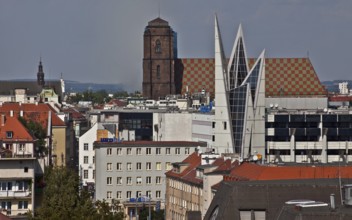 NORDEA Bank office and car park in front, built in 2006, St., Sankt, Saint