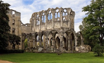 Cistercian abbey mid 13th century, church ruins, choir from south-east, St., Sankt, Saint