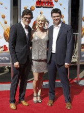 Phil Lord, Anna Faris and Chris Miller at the Los Angeles premiere of 'Cloudy With A Chance Of