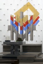 1966-1967 by Joachim G. Hanke, altar with apparent perspective effect, St., Sankt, Saint