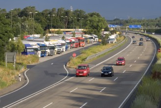 Motorway service area Weiskirchen on the A3, Frankfurt to Würzburg, truck rest area