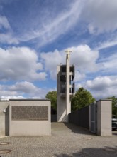 Built 1960-1961 by Hans Schädel and Friedrich Ebert, entrance to the courtyard and bell tower, St.,