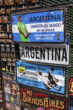 Car licence plates with motifs of the Argentinian football world champions, Buenos Aires,