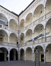 Built from 1533 by order of Count Gabriel of Salamanca-Ortenburg (1489-1539), arcaded courtyard