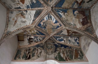 Italy S-Tyrol Tisens cemetery chapel vault painting