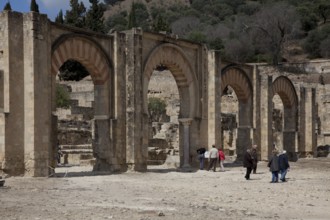 Medina Azahara, ruins of the palace city. Large portal complex on the parade ground