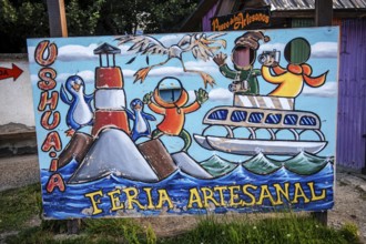 Photo background for tourists, Ushuaia, Argentina, South America