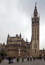 Seville, Cathedral. View with bell tower GIRALDA from east Seville, Cathedral Seville, Cathedral,