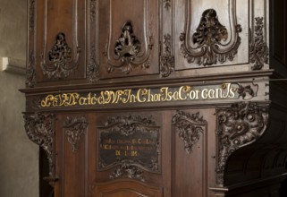 West building, room behind the organ, inscription chronogram of the year 1763, St., Sankt, Saint