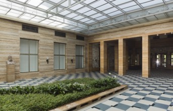 Düsseldorf, Henkel-Werke, atrium and entrance hall of the headquarters