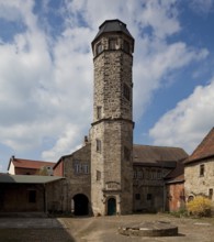 Ampfurth, stair tower. Bördekreis stair tower of the Ren. castle, extended in 1832 to accommodate a