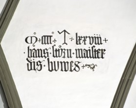 Inscription by the master builder Hans Sturm on the vault, St., Sankt, Saint