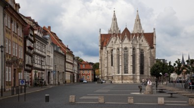 East view with row of houses at Untermarkt, St., Sankt, Saint