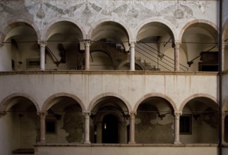 Italy Trento Castello del Buonconsiglio Court Arcades