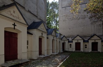 Stations of the Cross between apartment blocks