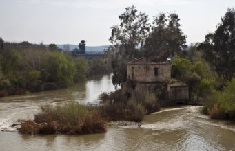 Cordoba, ruins of a river mill. Ruin of an Arab river mill in the river Guadalquivir