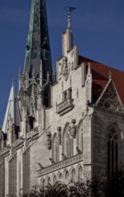 Mühlhausen, St Mary's Church. Partial view from south-east southern transept gable m so-called