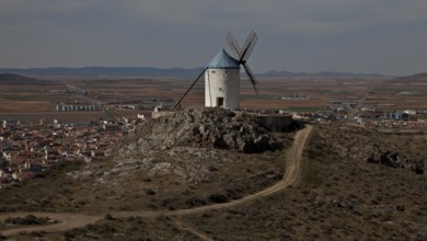 Windmill above the city