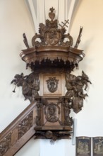 Baroque Helmont pulpit from 1718, St., Sankt, Saint