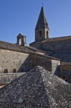 Cistercian monastery founded in 1146, cloistered east wing on the left, church at the back and