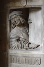 Pulpit by Anton Pilgram, around 1500, self-portrait window peep, St., Sankt, Saint