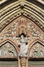 West portal, tympanum with angels and Madonna, St., Sankt, Saint